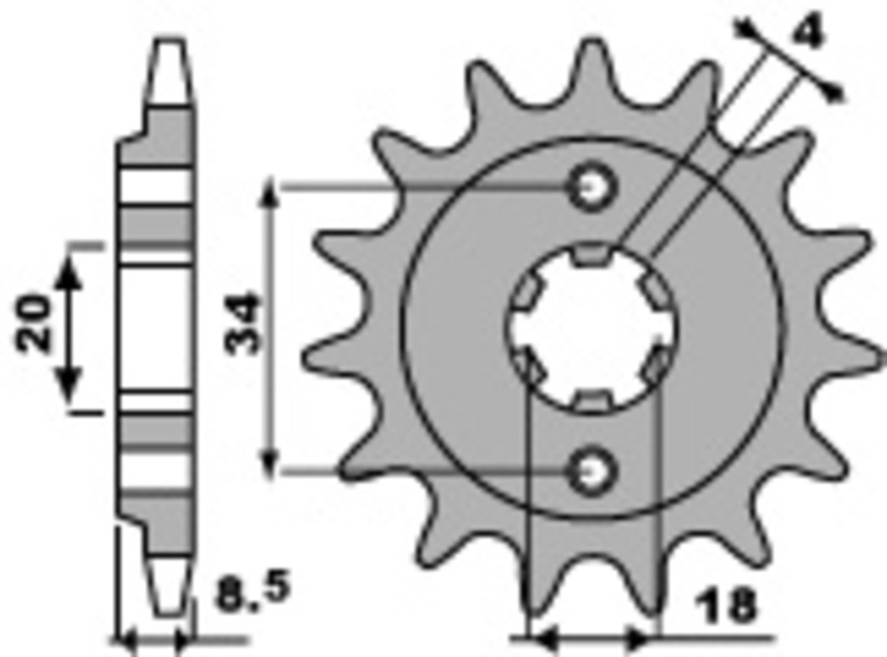 Pignon PBR acier standard 2046 - 520 