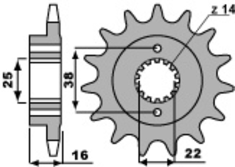 Pignon PBR acier standard 2075 - 520 