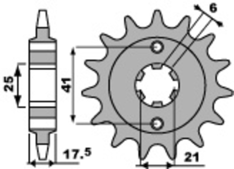 Pignon PBR acier standard 284 - 525 