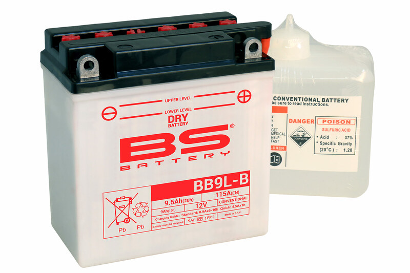 Batterie BS BATTERY Haute-performance avec pack acide - BB9L-B 