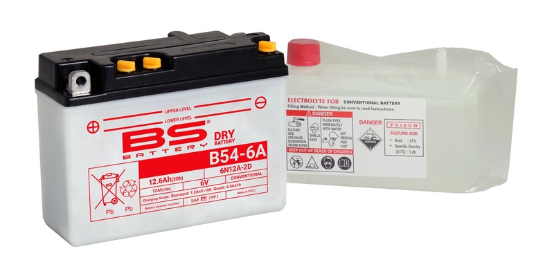 Batterie BS BATTERY conventionnelle avec pack acide - 6N12A-2D (B54-6A) 