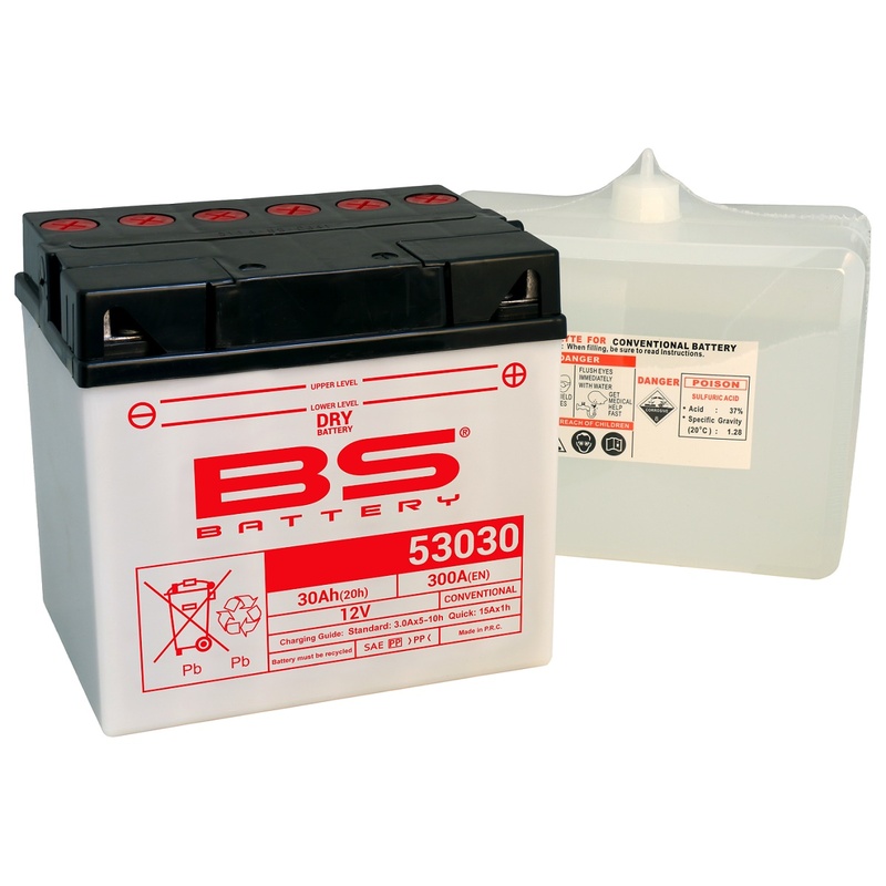 Batterie BS BATTERY Haute-performance avec pack acide - 53030 