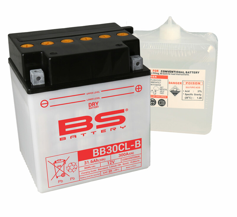 Batterie BS BATTERY Haute-performance avec pack acide - BB30CL-B 