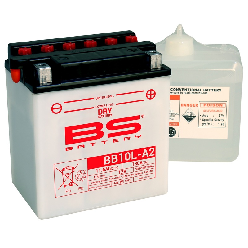 Batterie BS BATTERY Haute-performance avec pack acide - BB10L-A2 