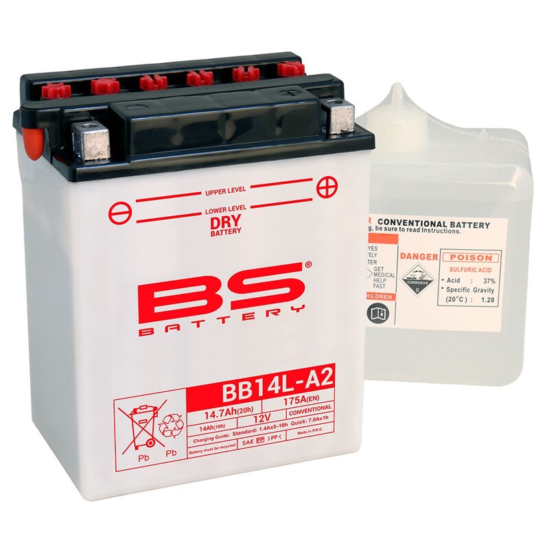 Batterie BS BATTERY Haute-performance avec pack acide - BB14L-A2 