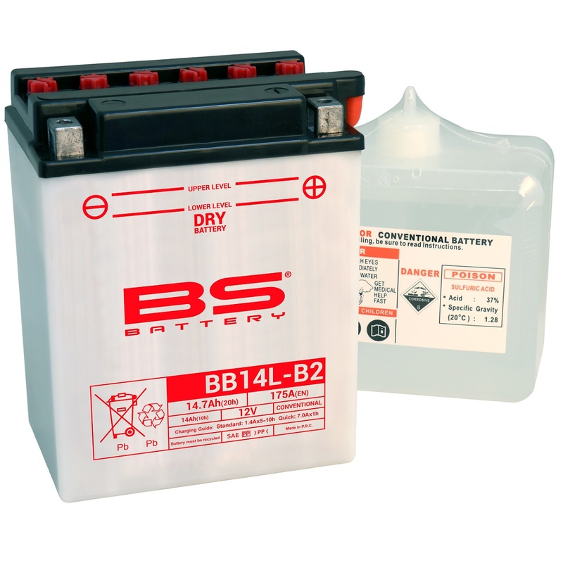 Batterie BS BATTERY Haute-performance avec pack acide - BB14L-B2 