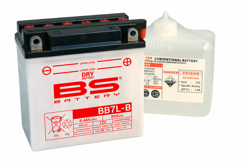 Batterie BS BATTERY Haute-performance avec pack acide - BB7L-B 