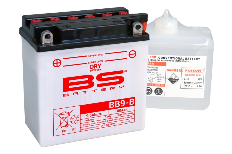 Batterie BS BATTERY Haute-performance avec pack acide - BB9-B 