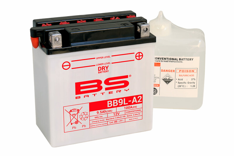 Batterie BS BATTERY Haute-performance avec pack acide - BB9L-A2 