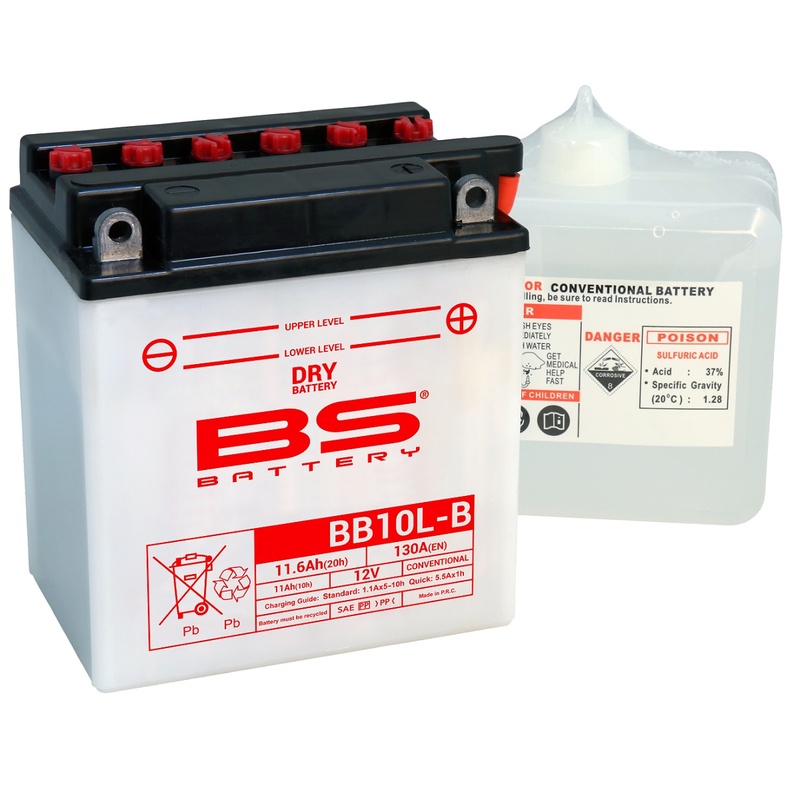 Batterie BS BATTERY Haute-performance avec pack acide - BB10L-B 