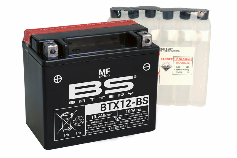 Batterie BS BATTERY sans entretien avec pack acide - BTX12-BS 