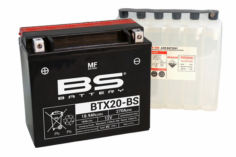 Batterie BS BATTERY Sans entretien avec pack acide - BTX20 