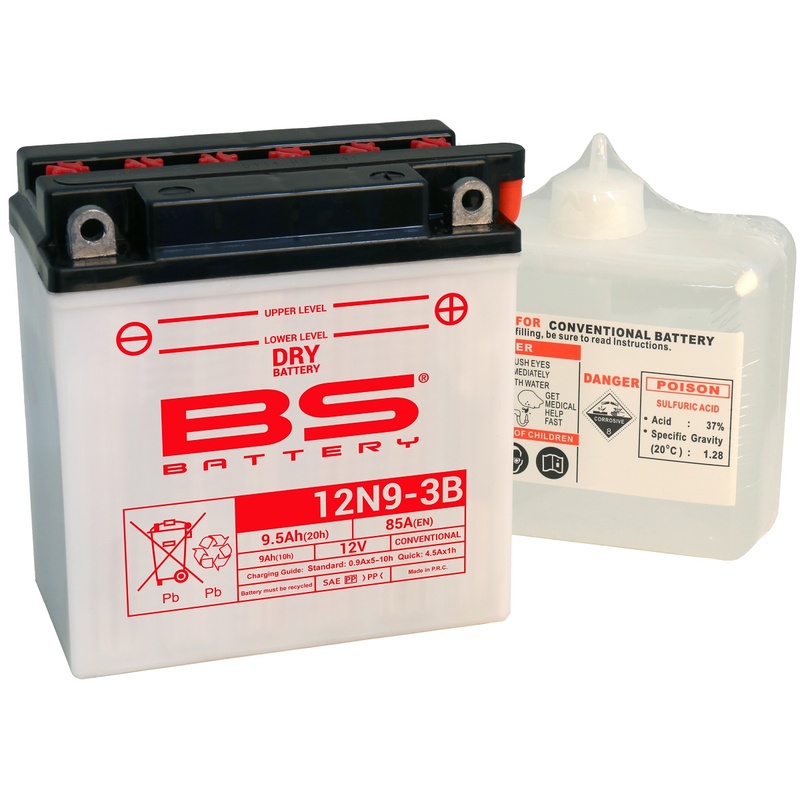 Batterie BS BATTERY conventionnelle avec pack acide - 12N9-3B 