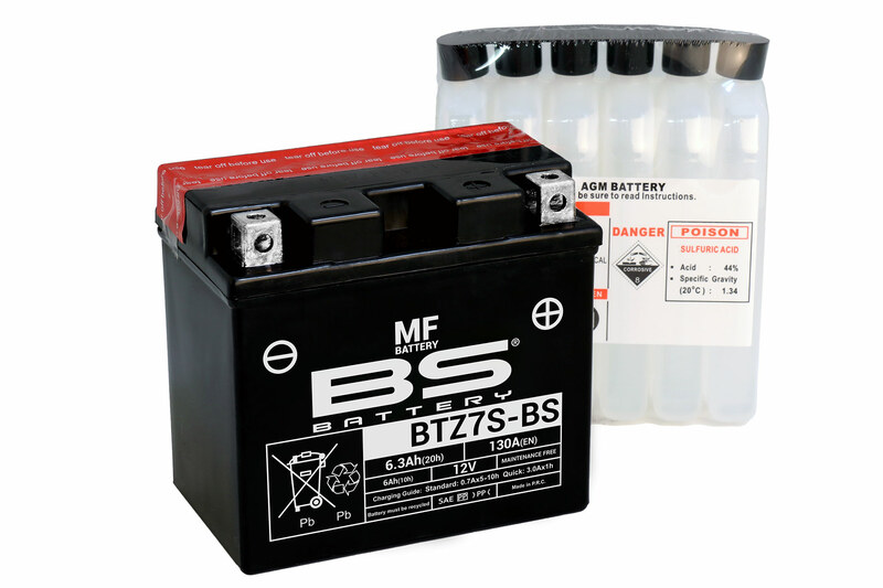 Batterie BS BATTERY sans entretien avec pack acide - BTZ7S-BS 