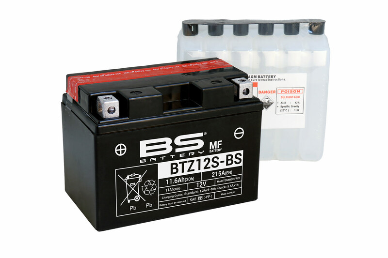 Batterie BS BATTERY sans entretien avec pack acide - BTZ12S-BS 