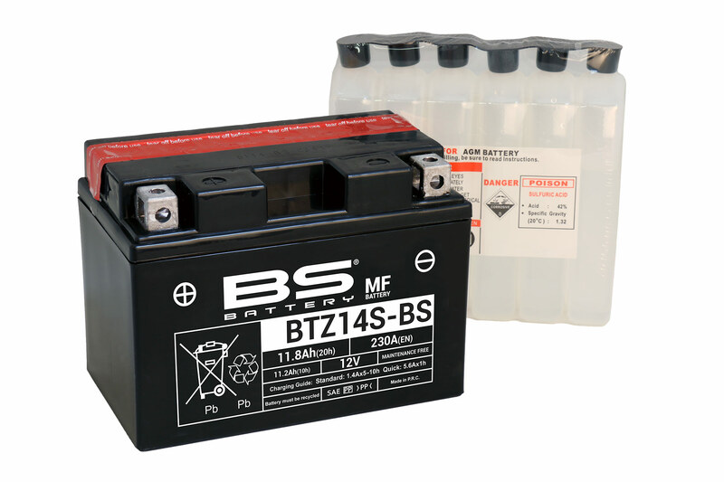 Batterie BS BATTERY sans entretien avec pack acide - BTZ14S-BS 