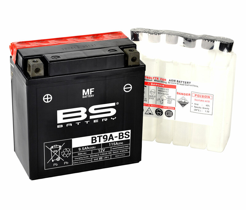 Batterie BS BATTERY sans entretien avec pack acide - BT9A-BS 