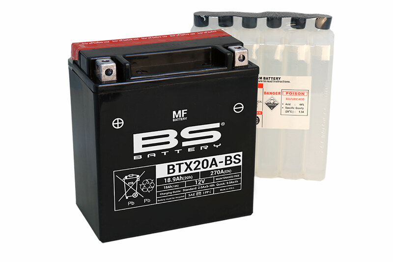 Batterie BS BATTERY sans entretien avec pack acide - BTX20A-BS 