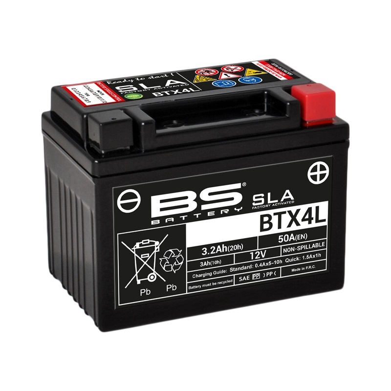 Batterie BS BATTERY SLA sans entretien activé usine - BTX4L+ / BTZ5S 