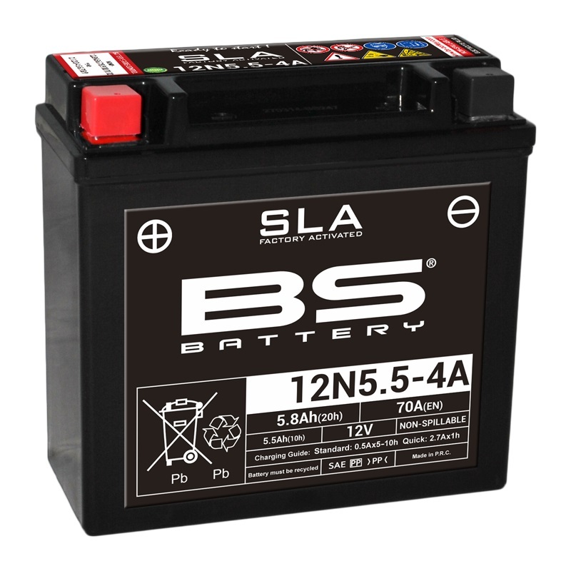 Batterie BS BATTERY SLA sans entretien activé usine - 12N5.5-4A/4B 