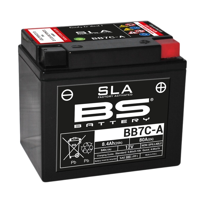Batterie BS BATTERY SLA sans entretien activé usine - BB7C-A 