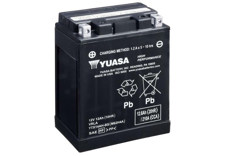 Batterie YUASA sans entretien avec pack acide - YTX14AH-BS 