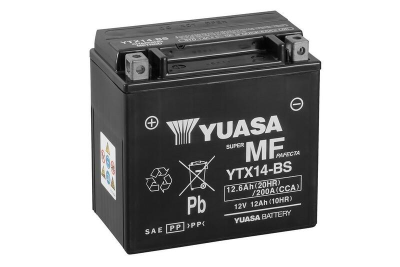Batterie YUASA sans entretien avec pack acide - YTX14-BS 