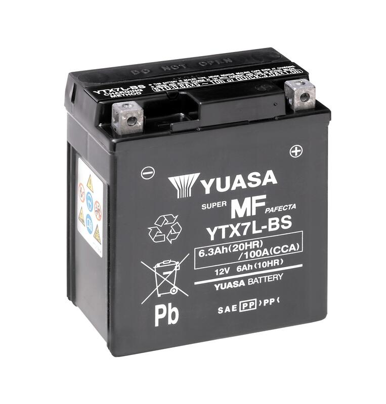 Batterie YUASA sans entretien avec pack acide - YTX7L-BS 