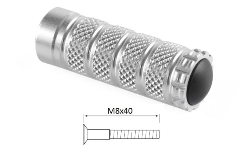 Repose-pieds repliables LIGHTECH M8x40 argent