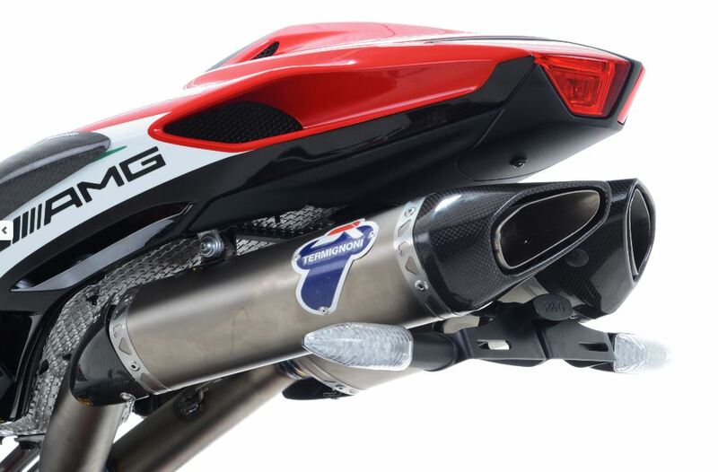 Support de plaque R& noir MV Agusta F4 - Echappement Termignoni uniquement