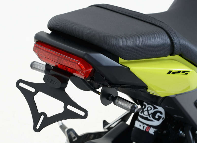Support de plaque R&G RACING noir compatible micro clignotants Honda MSX125 