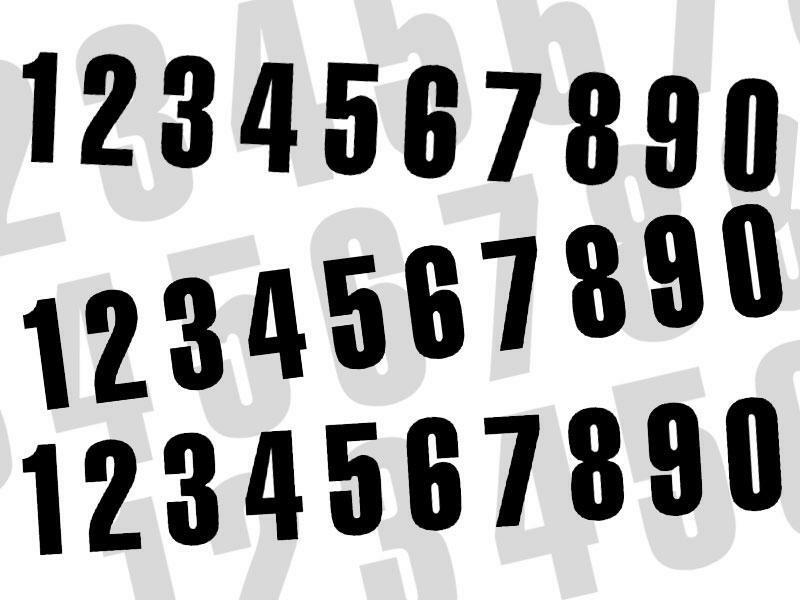 Numéro de course 9 BLACKBIRD 7x5,5cm noir jeu de 3 