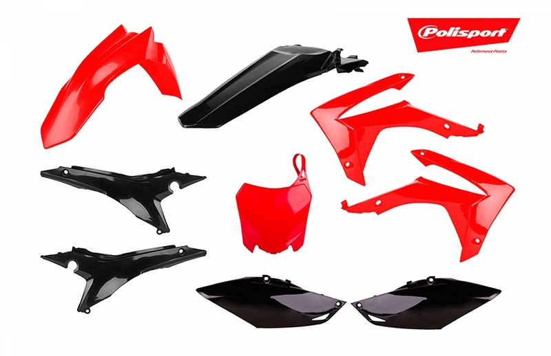 Kit plastiques POLISPORT rouge/noir Honda CRF250/450R 