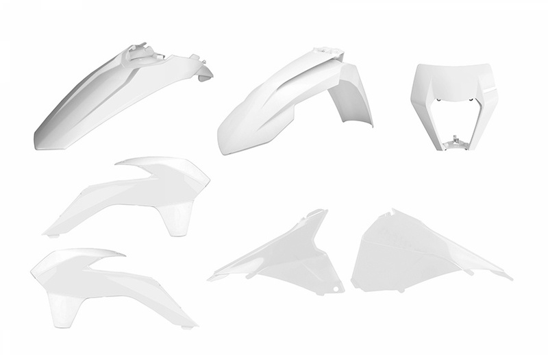 Kit plastique POLISPORT Enduro Restyle blanc KTM EXC/EXC-F 
