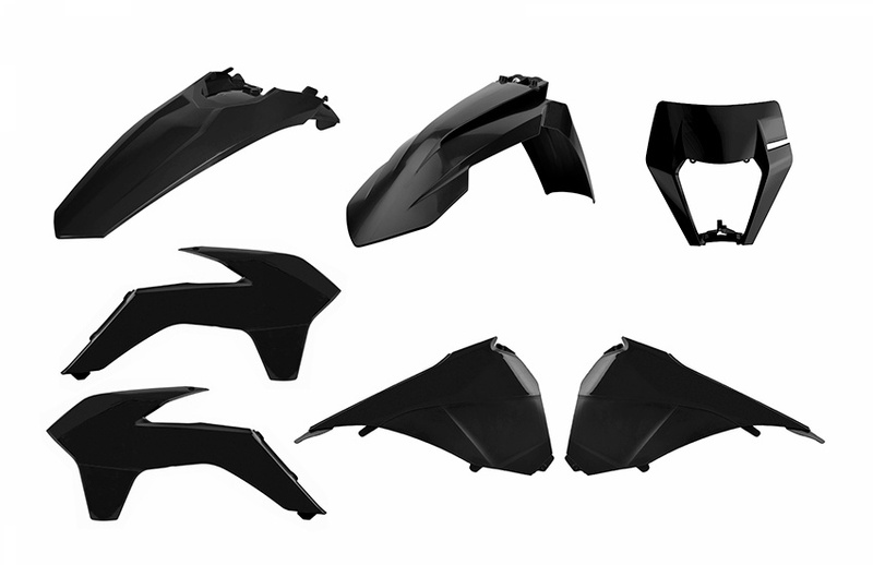 Kit plastique POLISPORT Enduro Restyle noir KTM EXC/EXC-F 