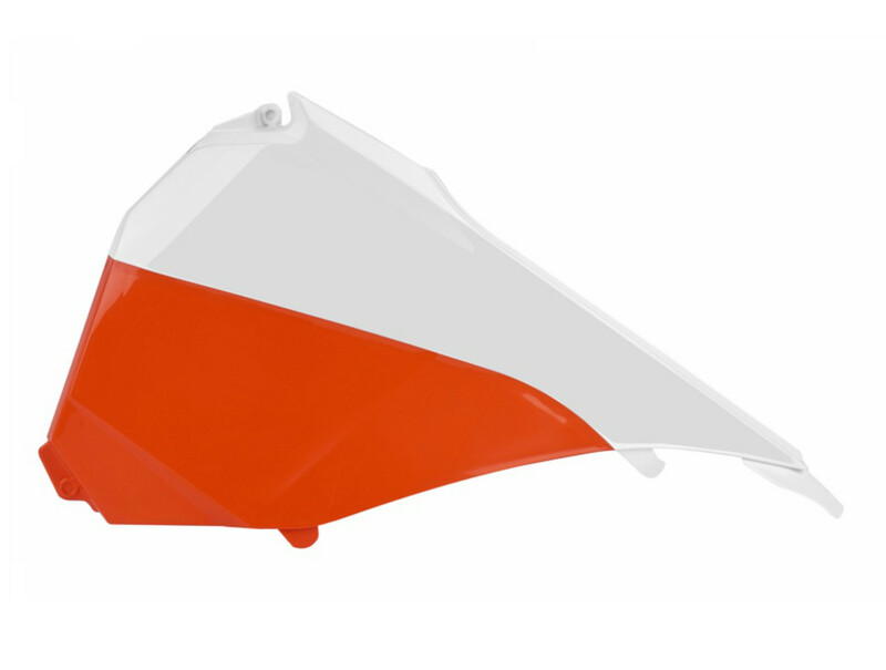 Caches boîte à air POLISPORT couleur origine 15 blanc/orange KTM SX/SX-F 