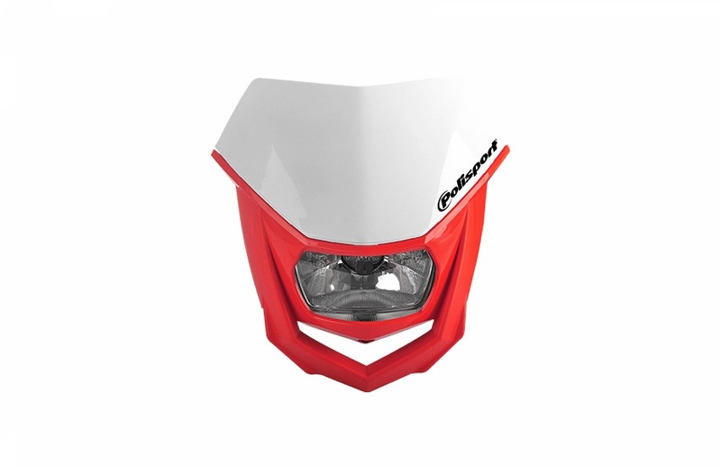 Plaque phare POLISPORT Halo rouge/blanc 