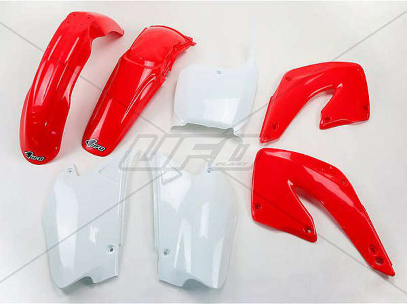 Kit plastique UFO couleur origine rouge/blanc Honda CR125R/250R 