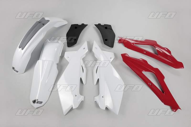 Kit plastique UFO couleur origine blanc/rouge/gris Husqvarna CR125/CR250 