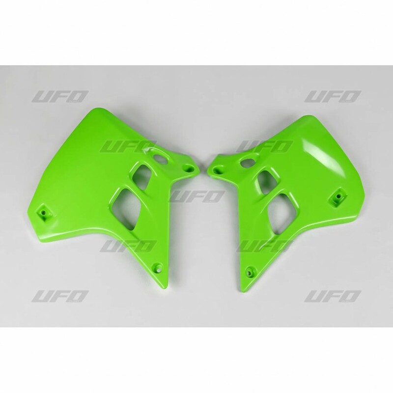Ouïes de radiateur UFO vert Kawasaki KX125 