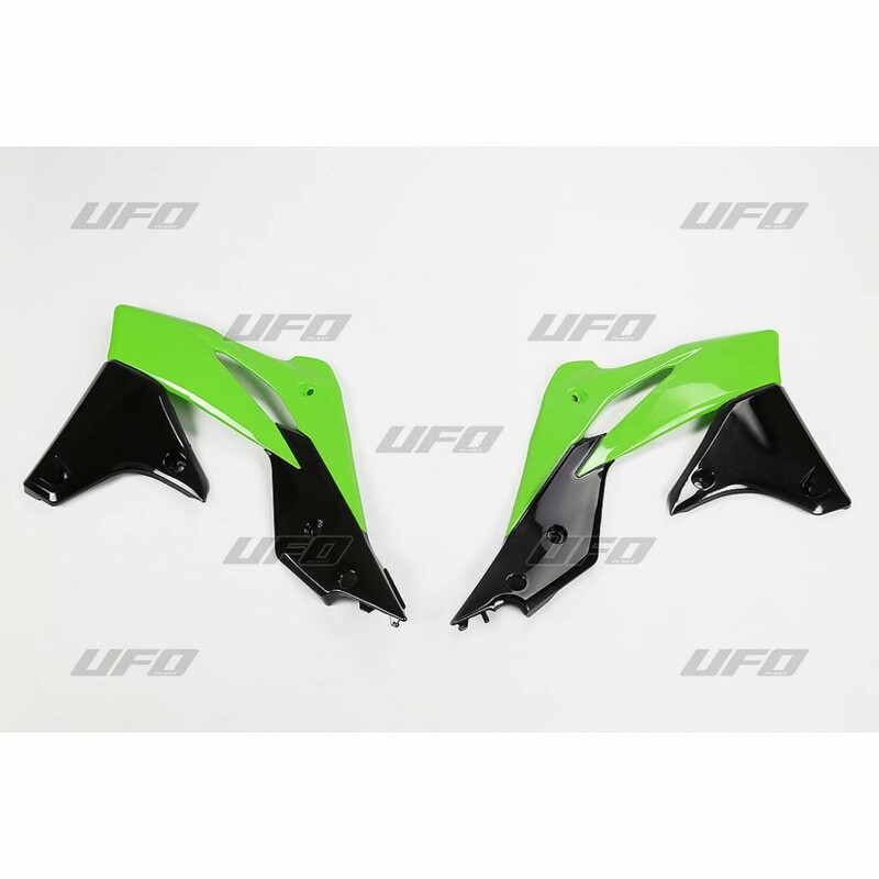 Ouïes de radiateur UFO couleur origine 2013 vert/noir Kawasaki KX250F 