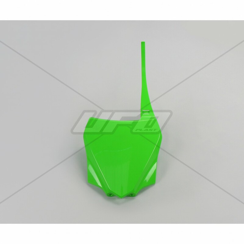 Plaque numéro frontale UFO vert Kawasaki KX85 