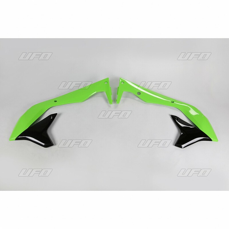 Ouïes de radiateur UFO vert/noir Kawasaki KX450F 