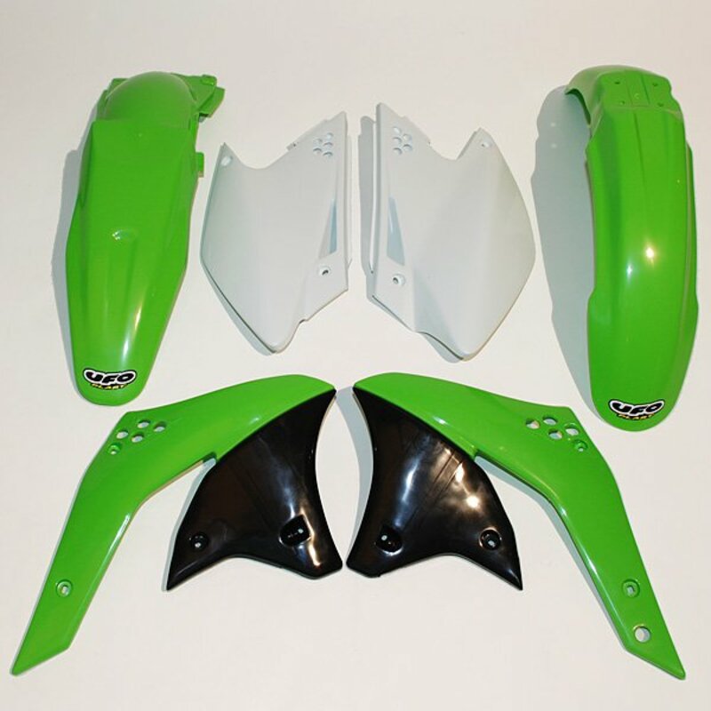 Kit plastique UFO couleur origine vert/blanc Kawasaki KX250F 