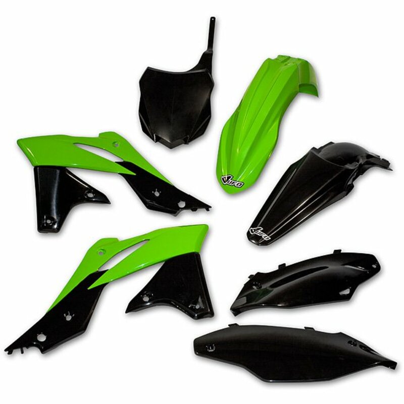 Kit plastique UFO couleur origine (2013) vert/noir Kawasaki KX250F 