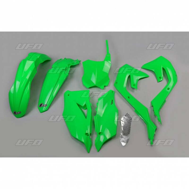 Kit plastiques UFO vert fluo Kawasaki KX450 
