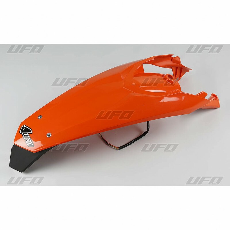 Garde-boue arrière + support de plaque avec feu UFO orange KTM 