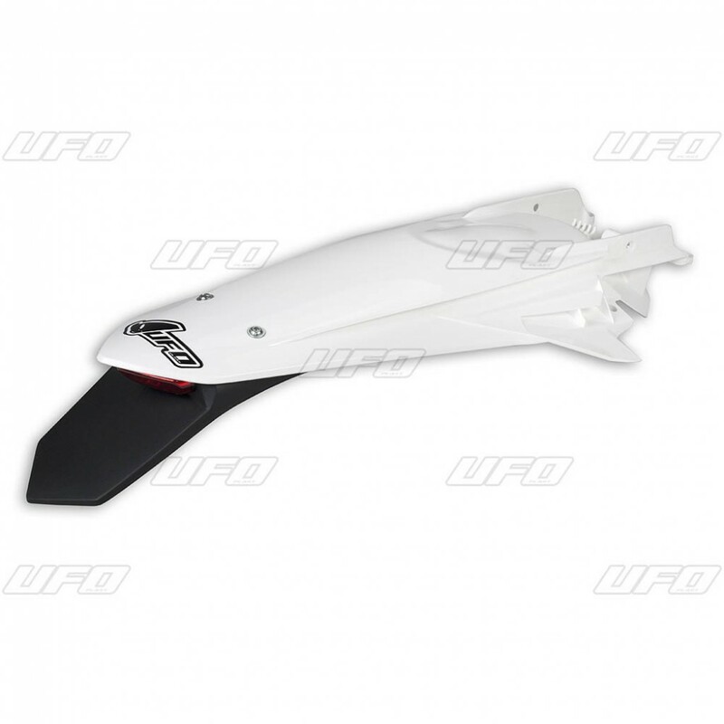 Garde-boue arrière + support de plaque avec feu UFO blanc KTM EXC/EXC-F 