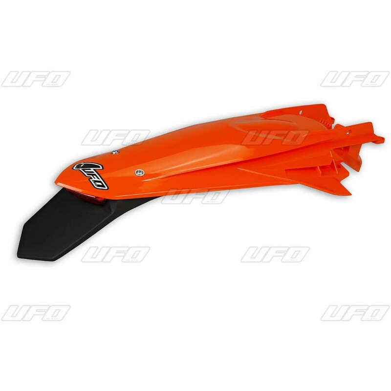 Garde-boue arrière + support de plaque avec feu UFO orange KTM EXC/EXC-F 
