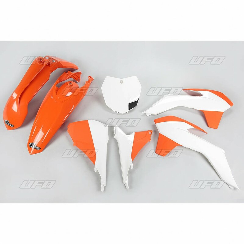 Kit plastique UFO couleur origine (2015) orange/blanc KTM 